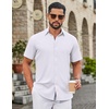 image:imageCOOFANDY Mens Dress Shirts Short Sleeve Casual Untucked Button Down ShirtWhite