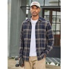 image:imageCOOFANDY Mens Flannel Shirts Long Sleeve Plaid Button Down Shirts CasualNavy Tan Plaid