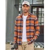 image:imageCOOFANDY Mens Flannel Shirts Long Sleeve Plaid Button Down Shirts CasualOrange Blue