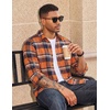 image:imageCOOFANDY Mens Flannel Shirts Long Sleeve Plaid Button Down Shirts CasualOrange Blue