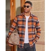 image:imageCOOFANDY Mens Flannel Shirts Long Sleeve Plaid Button Down Shirts CasualOrange Blue