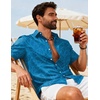 image:imageCOOFANDY Mens Hawaiian Shirts Short Sleeve Button Down Vacation ShirtsBluebanana Leaf