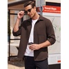 image:imageCOOFANDY Mens Lightweight Button Down Shirt Jacket Casual Shacket OvershirtDark Brown