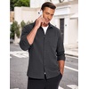 image:imageCOOFANDY Mens Lightweight Button Down Shirt Jacket Casual Shacket OvershirtDark Gray