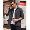 image:imageCOOFANDY Mens Lightweight Button Down Shirt Jacket Casual Shacket OvershirtDark Gray