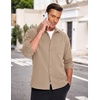 image:imageCOOFANDY Mens Lightweight Button Down Shirt Jacket Casual Shacket OvershirtKhaki