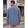 image:imageCOOFANDY Mens Lightweight Button Down Shirt Jacket Casual Shacket OvershirtLight Blue