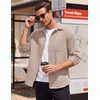 image:imageCOOFANDY Mens Lightweight Button Down Shirt Jacket Casual Shacket OvershirtLight Khaki