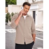 image:imageCOOFANDY Mens Lightweight Button Down Shirt Jacket Casual Shacket OvershirtLight Khaki