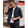image:imageCOOFANDY Mens Lightweight Button Down Shirt Jacket Casual Shacket OvershirtNave Blue