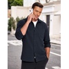 image:imageCOOFANDY Mens Lightweight Button Down Shirt Jacket Casual Shacket OvershirtNave Blue