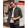 image:imageCOOFANDY Mens Lightweight Button Down Shirt Jacket Casual Shacket OvershirtOlive Green