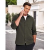 image:imageCOOFANDY Mens Lightweight Button Down Shirt Jacket Casual Shacket OvershirtOlive Green