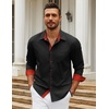 image:imageCOOFANDY Mens Long Sleeve Dress Shirts Untucked Business Casual ShirtsBlack