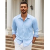 image:imageCOOFANDY Mens Long Sleeve Dress Shirts Untucked Business Casual ShirtsLight Blue