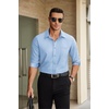 image:imageCOOFANDY Mens Long Sleeve Dress Shirts Untucked Business Casual ShirtsLight Blue