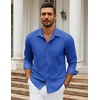 image:imageCOOFANDY Mens Long Sleeve Dress Shirts Untucked Business Casual ShirtsOcean