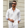 image:imageCOOFANDY Mens Long Sleeve Dress Shirts Untucked Business Casual ShirtsWhiteblack