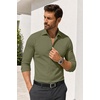 image:imageCOOFANDY Mens Muscle Fit Dress Shirts Stretch Long Sleeve Button Down ShirtArmy Green