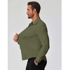 image:imageCOOFANDY Mens Muscle Fit Dress Shirts Stretch Long Sleeve Button Down ShirtArmy Green