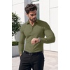 image:imageCOOFANDY Mens Muscle Fit Dress Shirts Stretch Long Sleeve Button Down ShirtArmy Green