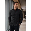image:imageCOOFANDY Mens Muscle Fit Dress Shirts Stretch Long Sleeve Button Down ShirtBlack