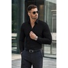 image:imageCOOFANDY Mens Muscle Fit Dress Shirts Stretch Long Sleeve Button Down ShirtBlack