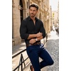 image:imageCOOFANDY Mens Muscle Fit Dress Shirts Stretch Long Sleeve Button Down ShirtBlack
