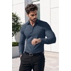 image:imageCOOFANDY Mens Muscle Fit Dress Shirts Stretch Long Sleeve Button Down ShirtDark Blue