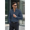 image:imageCOOFANDY Mens Muscle Fit Dress Shirts Stretch Long Sleeve Button Down ShirtDark Blue
