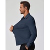image:imageCOOFANDY Mens Muscle Fit Dress Shirts Stretch Long Sleeve Button Down ShirtDark Blue