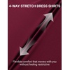 image:imageCOOFANDY Mens Muscle Fit Dress Shirts Stretch Long Sleeve Button Down ShirtDark Red