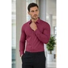 image:imageCOOFANDY Mens Muscle Fit Dress Shirts Stretch Long Sleeve Button Down ShirtDark Red