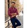 image:imageCOOFANDY Mens Muscle Fit Dress Shirts Stretch Long Sleeve Button Down ShirtDark Red