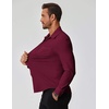 image:imageCOOFANDY Mens Muscle Fit Dress Shirts Stretch Long Sleeve Button Down ShirtDark Red