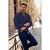 image:imageCOOFANDY Mens Muscle Fit Dress Shirts Stretch Long Sleeve Button Down ShirtDeep Blue
