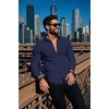 image:imageCOOFANDY Mens Muscle Fit Dress Shirts Stretch Long Sleeve Button Down ShirtDeep Blue