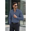 image:imageCOOFANDY Mens Muscle Fit Dress Shirts Stretch Long Sleeve Button Down ShirtDenim Blue