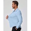 image:imageCOOFANDY Mens Muscle Fit Dress Shirts Stretch Long Sleeve Button Down ShirtLight Blue