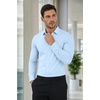 image:imageCOOFANDY Mens Muscle Fit Dress Shirts Stretch Long Sleeve Button Down ShirtLight Blue