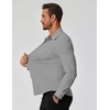 image:imageCOOFANDY Mens Muscle Fit Dress Shirts Stretch Long Sleeve Button Down ShirtLight Grey