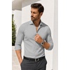 image:imageCOOFANDY Mens Muscle Fit Dress Shirts Stretch Long Sleeve Button Down ShirtLight Grey