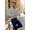 image:imageCOOFANDY Mens Muscle Fit Dress Shirts Stretch Long Sleeve Button Down ShirtLight Grey