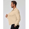 image:imageCOOFANDY Mens Muscle Fit Dress Shirts Stretch Long Sleeve Button Down ShirtLight Khaki