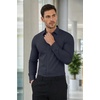 image:imageCOOFANDY Mens Muscle Fit Dress Shirts Stretch Long Sleeve Button Down ShirtNavy Blue