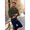 image:imageCOOFANDY Mens Muscle Fit Dress Shirts Stretch Long Sleeve Button Down ShirtOlive Green