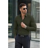 image:imageCOOFANDY Mens Muscle Fit Dress Shirts Stretch Long Sleeve Button Down ShirtOlive Green