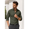 image:imageCOOFANDY Mens Muscle Fit Dress Shirts Stretch Long Sleeve Button Down ShirtOlive Green