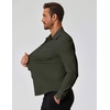 image:imageCOOFANDY Mens Muscle Fit Dress Shirts Stretch Long Sleeve Button Down ShirtOlive Green