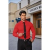 image:imageCOOFANDY Mens Muscle Fit Dress Shirts Stretch Long Sleeve Button Down ShirtRed